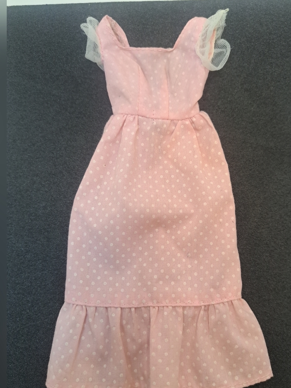 Barbie #7796  SWEET 16 Pink Maxi Dress With White Polka Dots 1976